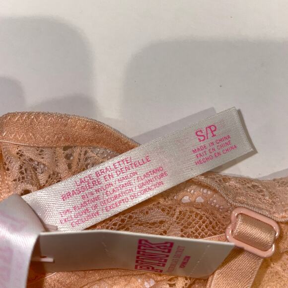 Victoria's Secret PINK Bralette Womens Small Peach Lace VSFS Fashion Show Excl - Picture 5 of 6